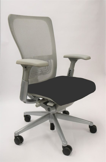 Haworth Zody Chair, Mineral Back & Frame, Gray Fabric Seat. FEATURES Mesh Back, Adjustable Arms, Hard Casters / Carpet Casters, Adjustable Lumbar Support, Adjustable Seat Depth, Adjustable Tilt Tension, Tilt Lock, Rear Tilt, Adjustable Seat Height. 