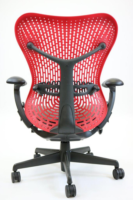 Herman Miller Mirra Chair, Fully Adjustable Model, Red, Flex Back