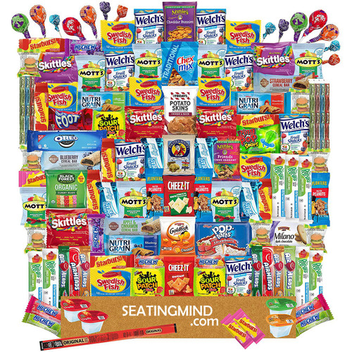 120 Ultimate Snack Box - Care Package with Variety Assortment of Chips, Cookies, Candy, Crackers & other Snacks - Bulk Bundle of Delicious Treats (120 Snacks - Deluxe Pack)