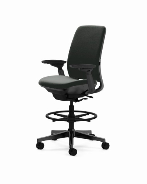 Steelcase Amia Stool, Leather, All Features, Adjustable Arms, Adjustable Lumbar Support