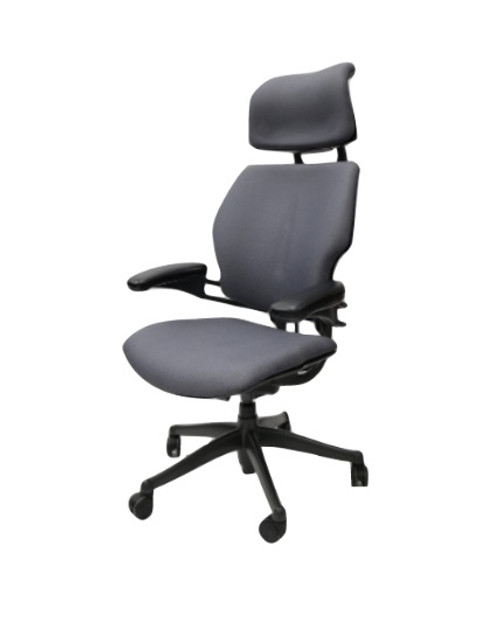 Humanscale Freedom Headrest Chair, Gray Leather, Fully Adjustable