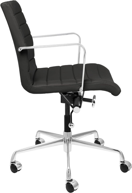 Ribbed Office Chair Mid Back Black by ModSavy