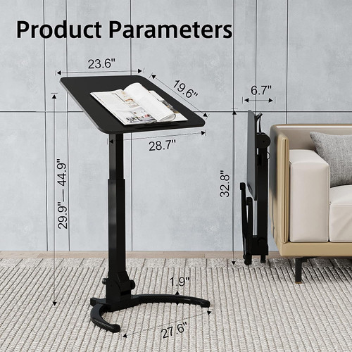 Display Easel for Floor, Height Adjustable, with Adjustable Top Clamp -  Black