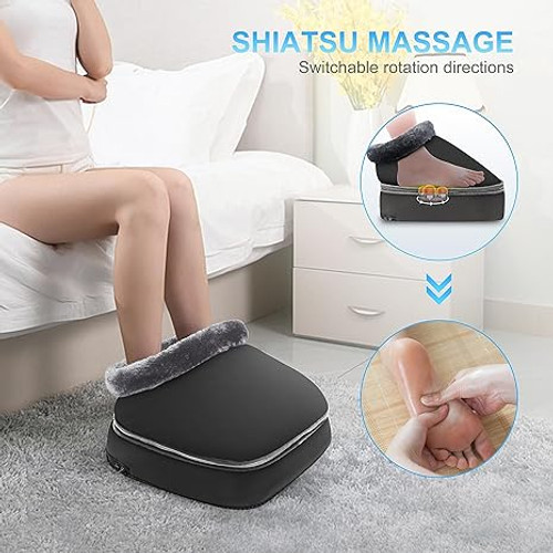 ModSavy Foot Massager Machine with Heat, 2-in-1 Foot Warmer Back