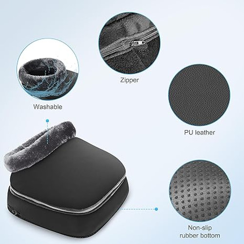 ModSavy Foot Massager Machine with Heat, 2-in-1 Foot Warmer Back