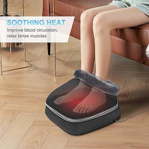 ModSavy  Foot Massager Machine with Heat, 2-in-1 Foot Warmer Back Massager, Foot Massager for Circulation and Pain Relief, Electric Foot Massagers for Lasting Foot Pain Relief, Neuropathy Relief