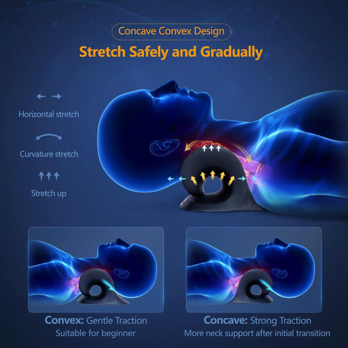 Heated Cervical Traction Device Pillow with Graphene Heating Pad