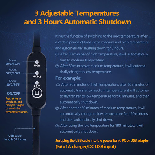 Graphene Heated Adjustable Temperature Massage and Physiotherapy