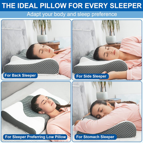 Memory Foam Pillow for Side Sleepers Cervical Support Pillows Neck
