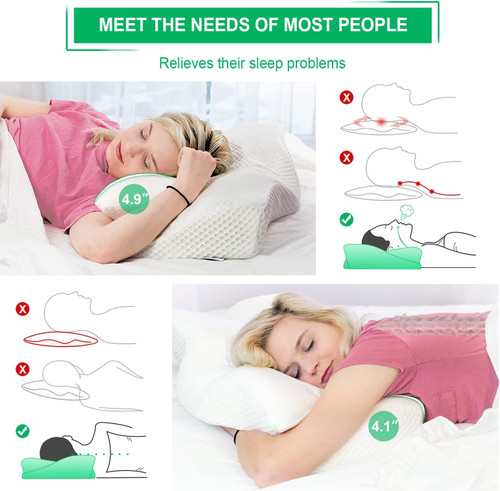 Cervical Memory Foam Pillow, Contour Pillows for Neck and Shoulder Pain for Side Sleepers