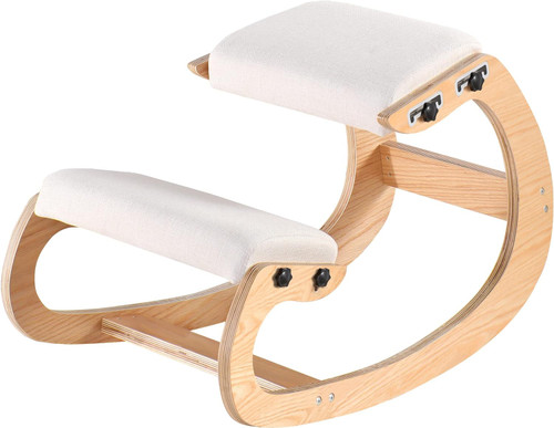djustable Kneeling Chair, Wooden Ergonomic Rocking Chair