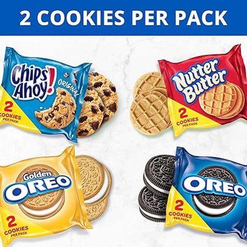 OREO Original, OREO Golden, CHIPS AHOY! & Nutter Butter Cookie Snacks Variety Pack, 56 Snack Packs (2 Cookies Per Pack)