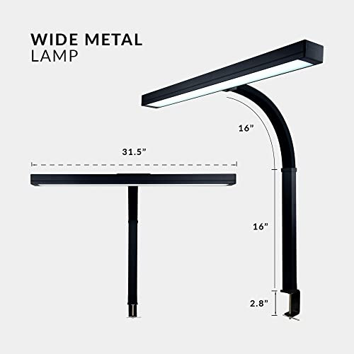 Neatfi (New Model) Flex Desk Lamp with Clamp, Dimmable, 3,000 Lumens 30W LED Monitor Light, 3000K-6500K Correlated Color Temperature, 5 Brightness Levels & 5 Light Modes (31.5 Inches, Black)