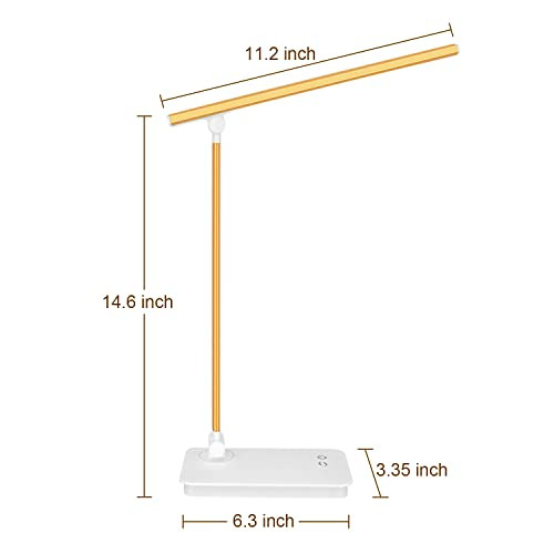 Lapeort Desk Lamps for Home Office, Dimmable Desk Lamp for College Dorm Room with USB Charging Port, Cute LED Desk Lamp with 5 Light Modes 3 Level Brightness