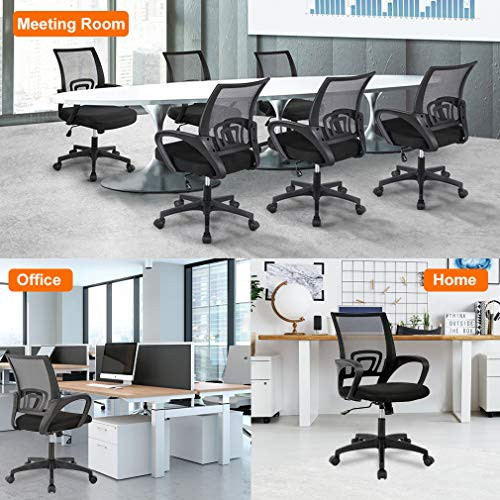 Desk Chair Computer Chair Wide Seat Adjust Arms Rolling Swivel High Back  Task Executive Ergonomic Chair for Home Office