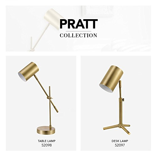 ModSavy Pratt 20" Desk/Table Lamp, Matte Brass Finish, Adjustable Height, Balance Arm, in-Line Rocker On/Off Switch
