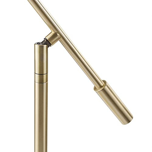 ModSavy Aristocrat 16" Integrated LED Swing Arm Desk Lamp, Matte Brass, Dimmable On/Off Rotary Switch at Base, 2.1A USB Port