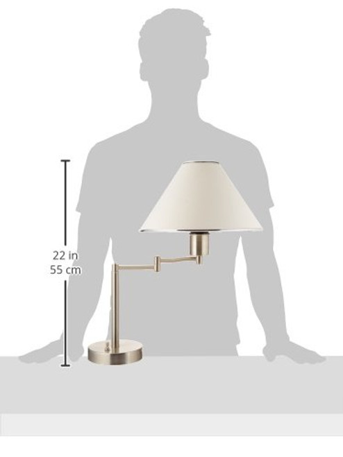 ModSavy Swing Arm Adjustable Desk Lamp, 60 W, A19, 27.05, Satin Nickel