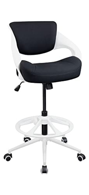 BOJUZIJA Drafting Tall Office Standing Computer Desk Chair with