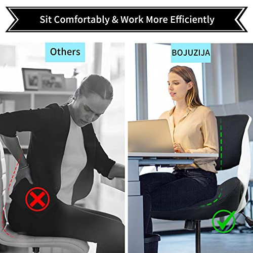 BOJUZIJA Drafting Tall Office Standing Computer Desk Chair with Foot Rest-  Lumbar Support& Waist Support Function for Office &Home (Black)