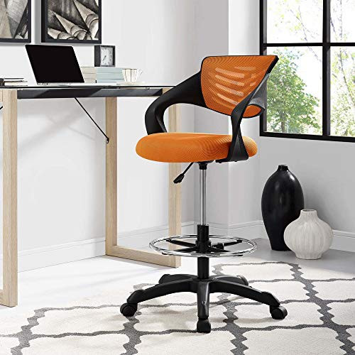 ModSay Thrive Drafting Chair - Tall Office Chair for Adjustable Standing Desks in Orange