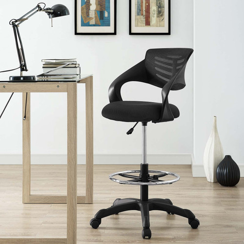 ModSavy Thrive Drafting Chair - Tall Office Chair for Adjustable Standing Desks in Black