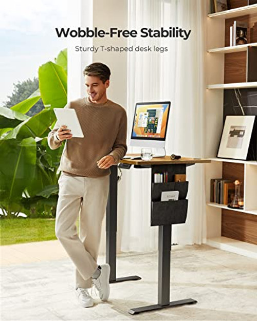 ModSavy Standing Desk Adjustable Height 40x24 Inch, Electric Standing Desk with Storage Bag, Stand up Desk for Home Office Computer Desk Memory Preset with Headphone Hook