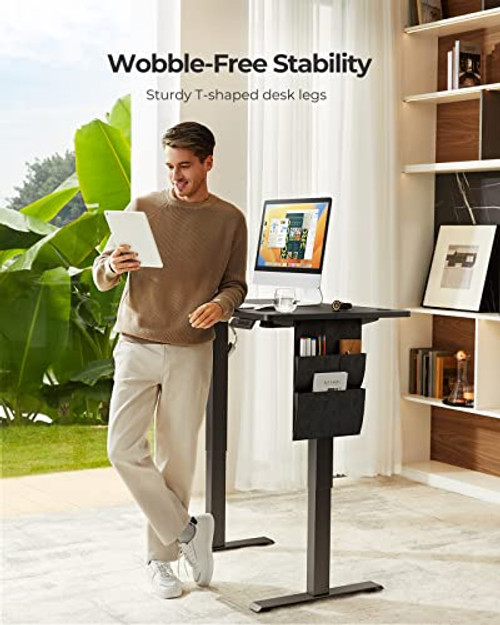 ModSavy Standing Desk Adjustable Height 40x24 Inch, Electric Standing Desk with Storage Bag, Stand up Desk for Home Office Computer Desk Memory Preset with Headphone Hook-1697391490