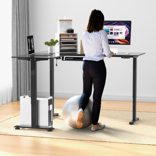 ModSavy Foldable Mobile Standing Desk, Pneumatic Height Adjustable