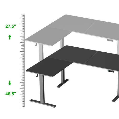 ModSavy Upgrade Version 63 * 55 inch L Shaped Electric Adjustable Height Standing Desk, Corner Stand Up Desk, Sit Stand Computer L Desk for Gaming Office