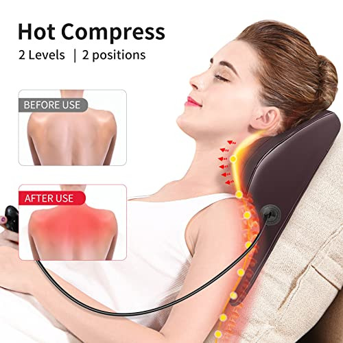 1 Pc Neck And Shoulder Massager With Heat, Neck Massager, Deep Tissue, Back  And Neck Massager, 3D Deep Tissue Kneading Massage Pillow With Heat