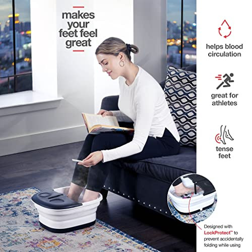 ModSavy Foot Spa with Heat and Massage and Jets Includes A Remote Control A Pumice Stone Collapsible Massager with Bubbles and Vibration