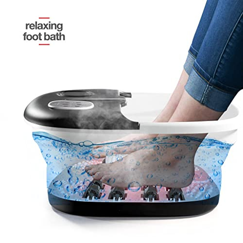 ModSavy Foot Spa with Heat and Massage and Jets Includes A Remote Control A Pumice Stone Collapsible Massager with Bubbles and Vibration