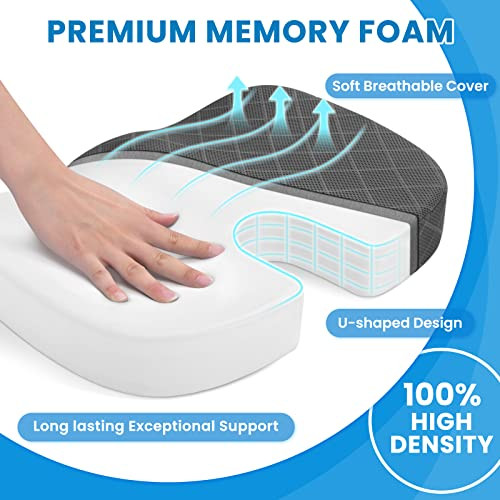 ModSavy Office Chair Cushions, Car Seat Cushion, Non-Slip Sciatica & Back  Coccyx Tailbone Pain Relief Pad, Memory Foam Butt Pillow for Computer Desk