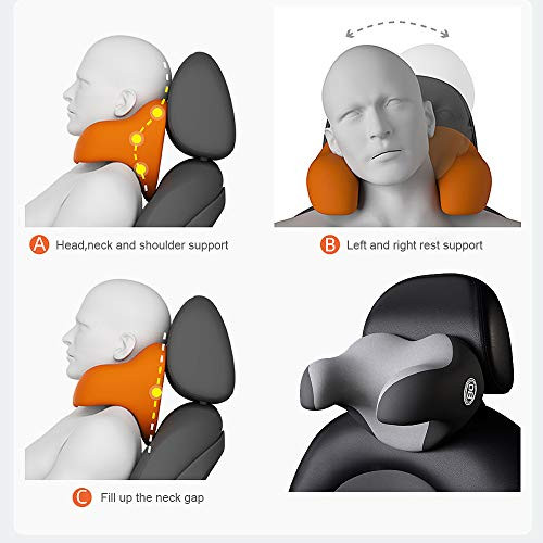 ModSavy Headrest Pillow for Car Seat, Memory Foam Neck Support Pillow for Neck Pain Relief - U-Shaped Ergonomic Design Soft Travel Pillow for Sleeping and Resting in Car and Office