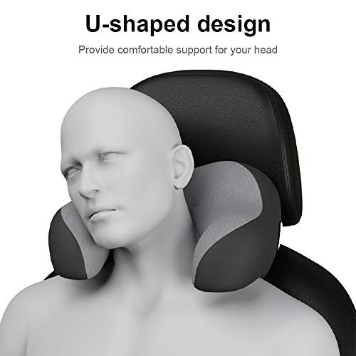 ModSavy Headrest Pillow for Car Seat, Memory Foam Neck Support Pillow for Neck Pain Relief - U-Shaped Ergonomic Design Soft Travel Pillow for Sleeping and Resting in Car and Office