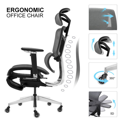 Home office chair mesh ergonomic computer chair with 3d 2024 adjustable armrests desk chair high back technical task chair