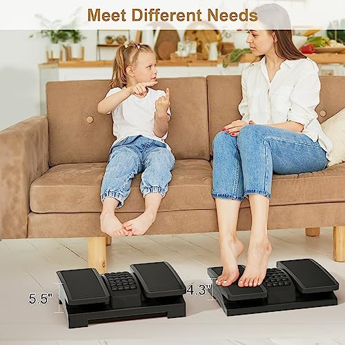 ModSavy Auslar Foot Rest, Adjustable Ergonomic Foot Rest for Under Desk at Work with Massage Texture and Roller, 20 Degree Tilt Angle Adjustment Foot Stool for Office, Home