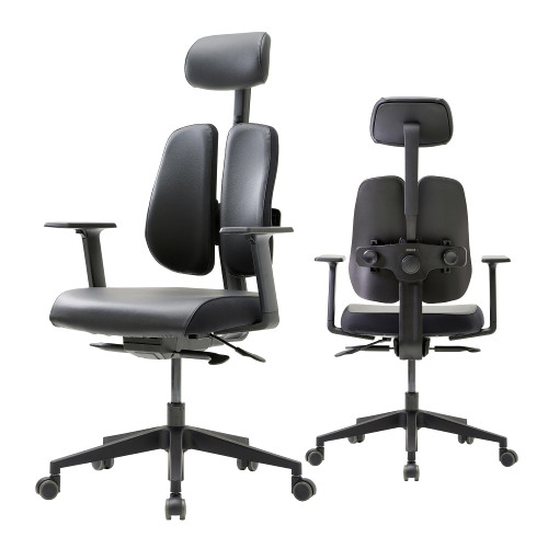 Humanspine SplitBack Leather Seat Black Office Chair by ModSavy Brand NEW