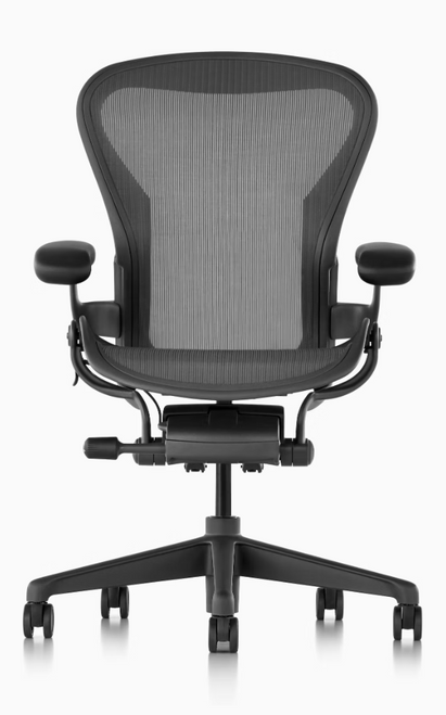 Herman Miller Aeron Chair V2 Remastered, Basic, Size B, Black,