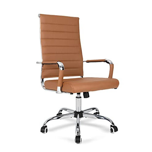 Brown ribbed shop office chair