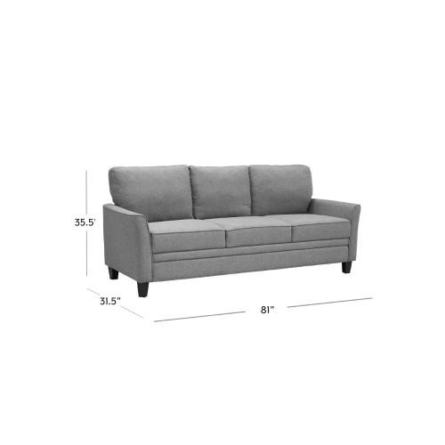 Hillel 3 Seat Classic Modern Sofa Black By ModSavy