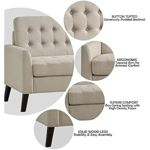 Reb Loveseat Small Area Living Room in Beige By ModSavy