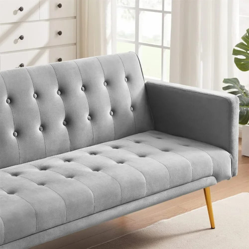 Bilvado Tufted Upholstered Sofa Convertible Sleeper by ModSavy