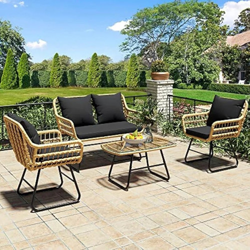 Tov 4-Piece Patio Furniture Wicker Outdoor Bistro Set by ModSavy