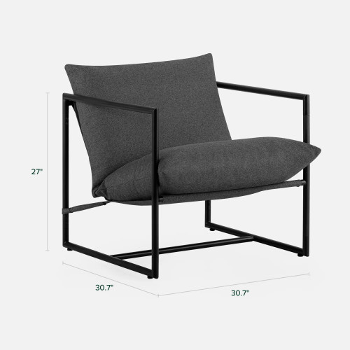 Lafonof Sling Accent Chair Dark Grey by ModSavy 