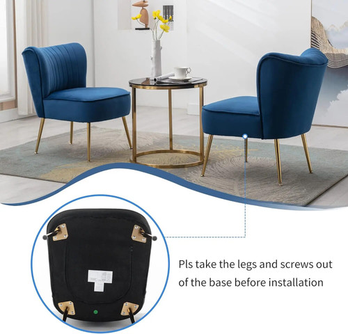 Hahem Modern Velvet Upholstered Accent Chair Set of 2 by ModSavy
