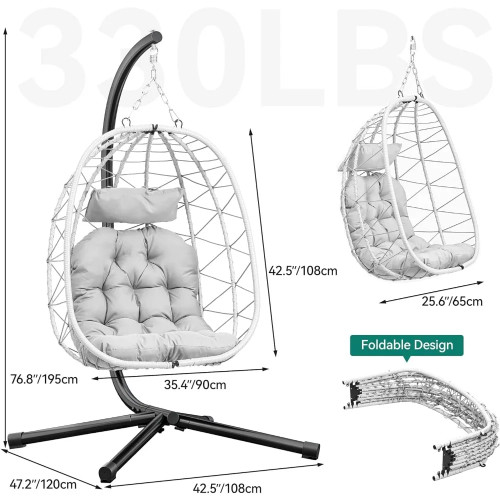 Hashem Hanging Egg Chair With Stand by ModSavy