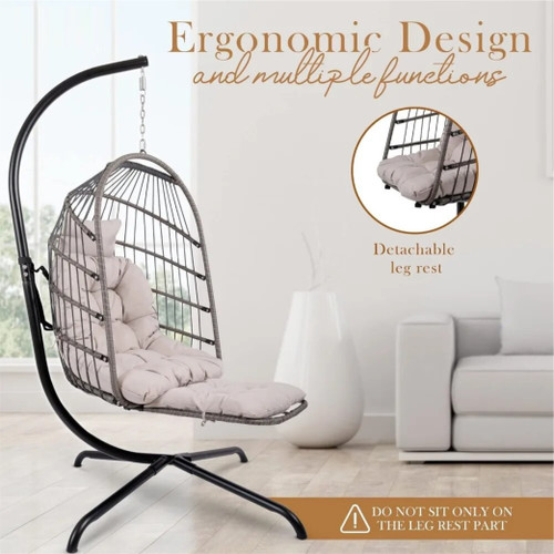 Lifny Hanging Egg Swinging Outdoor Chair with Stand by ModSavy