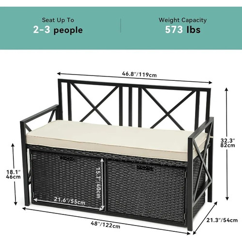 Sworr 70 Gallon Outdoor Storage Bench w/Cushion by ModSavy